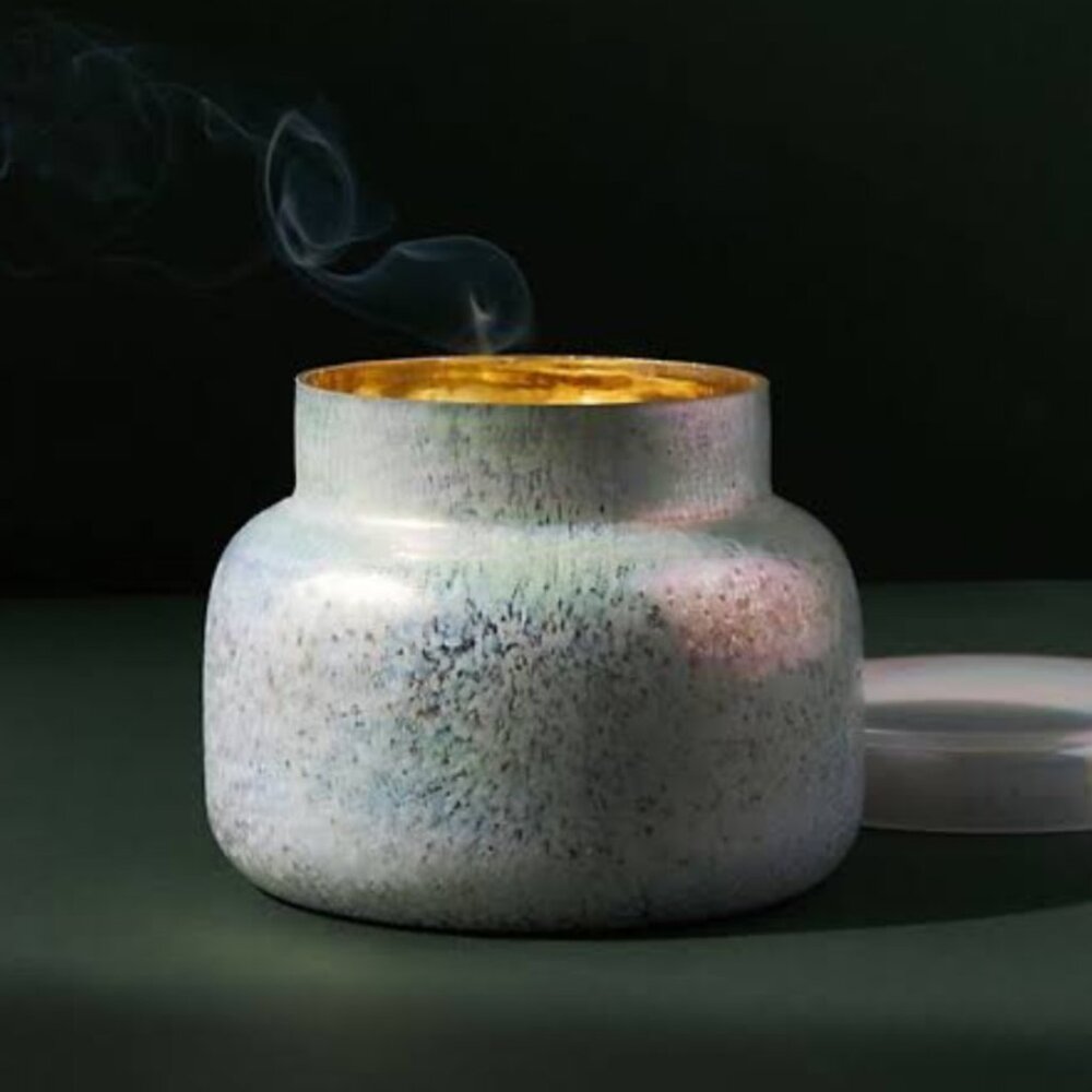 ANTHROPOLOGIE Capri‎ Blue Volcano Iridescent Glass Jar Candle NEW WITH TAG
